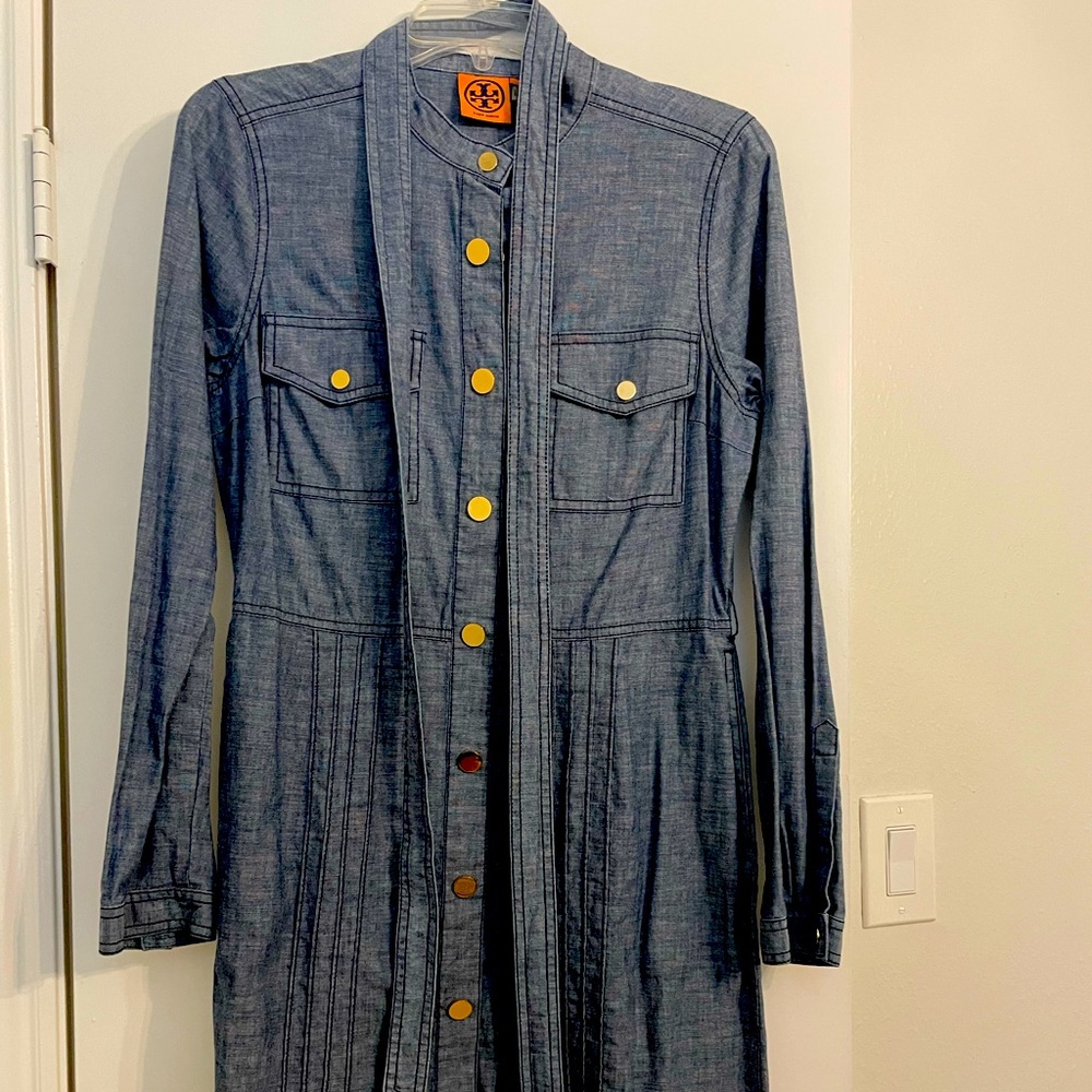 Tory Burch Jean and Gold Button Dress